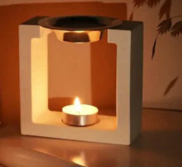 Aroma-Duftlampe-Stövchen-handgegossen aus Resin